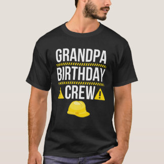 Camiseta Grandpa Birthday Crew Construction Worker Themed P