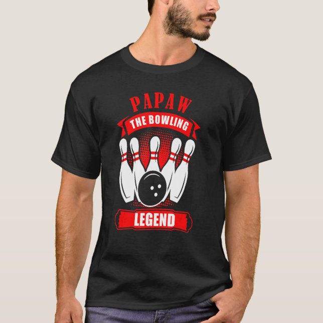 Camiseta Grandpa Bowler Ten Pin PAPAW Legend Bowling (Frente)