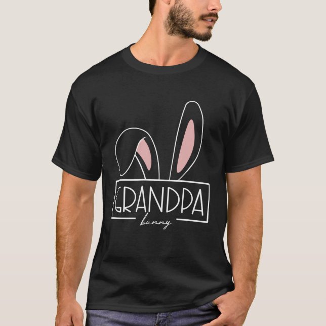 Camiseta Grandpa Bunny Costume Egg Hunt Family Rabbit Ears  (Frente)