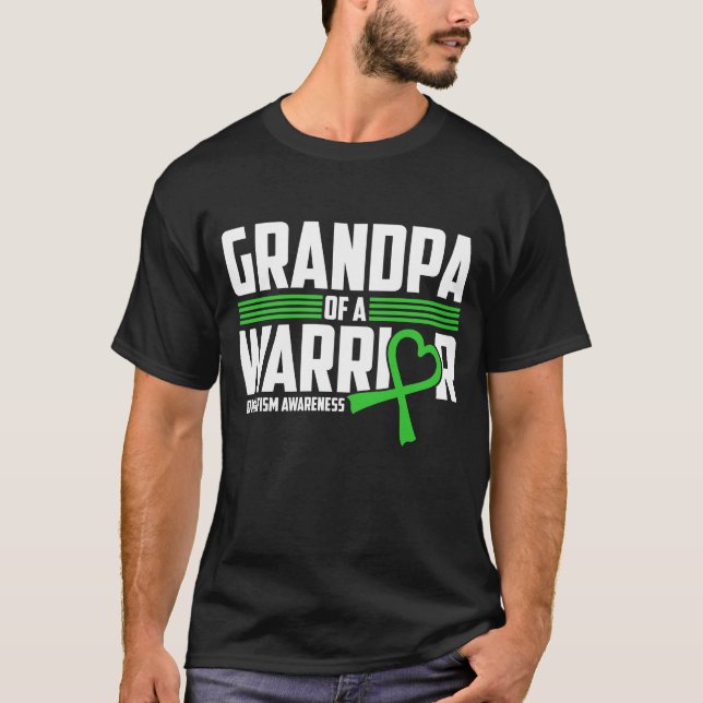 Camiseta Grandpa Dwarfism Awareness Green Ribbon Little Peo (Frente)