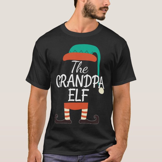Camiseta Grandpa Elf Family Matching Group Christmas (Frente)