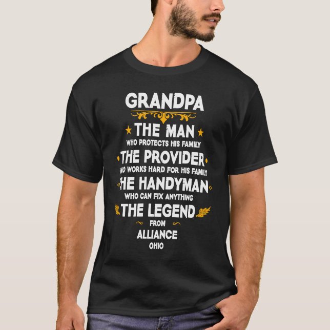 Camiseta Grandpa family Quote USA City Alliance Ohio (Frente)