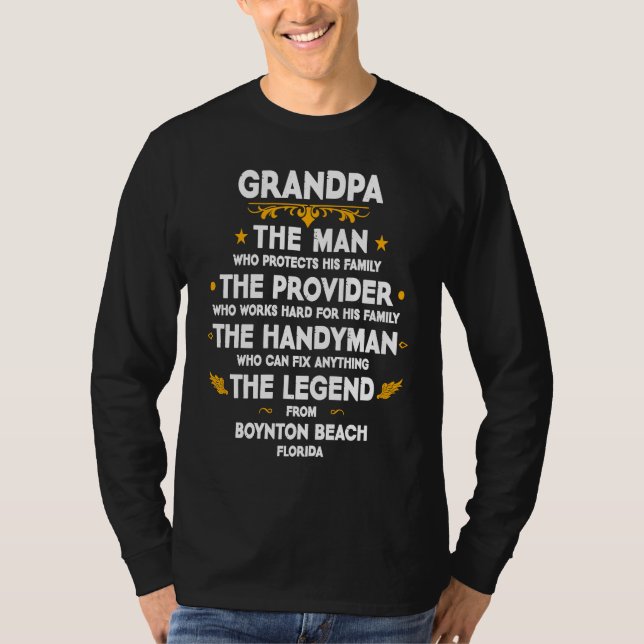 Camiseta Grandpa family Quote USA City Boynton Beach Florid (Frente)
