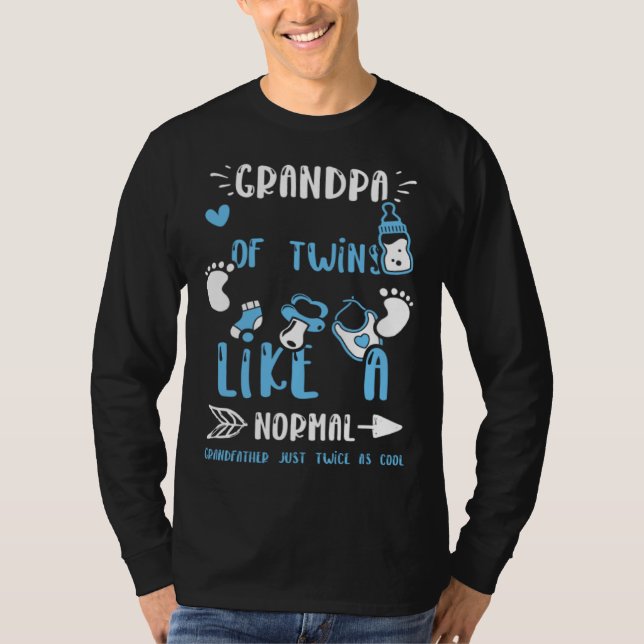 Camiseta Grandpa Grandpa Of Twins Like A Normal Grandfat  B (Frente)