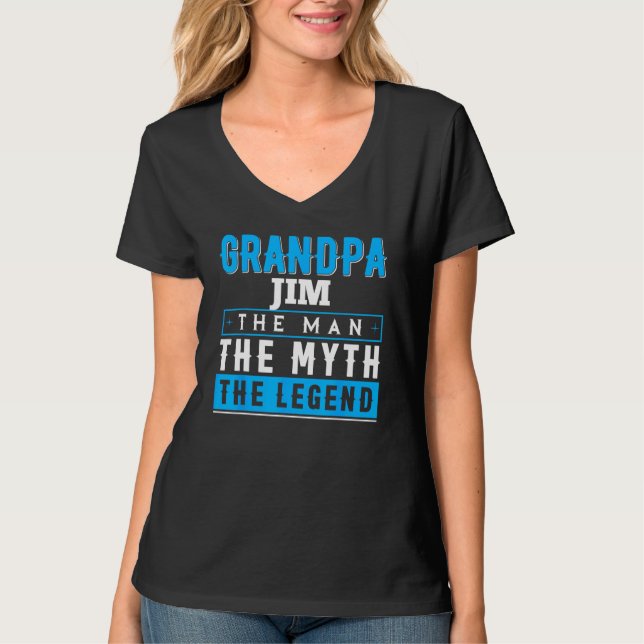Camiseta Grandpa JIM The Man The Myth The Legend (Frente)
