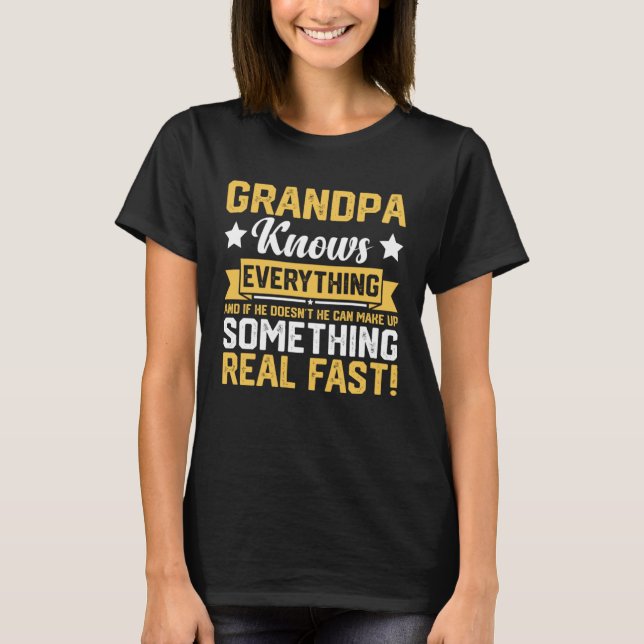 Camiseta Grandpa Knows Everything 60th  Father s Day (Frente)