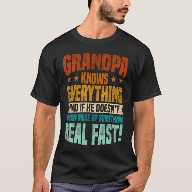 Camiseta Grandpa Knows Everything Father's Day (Frente)