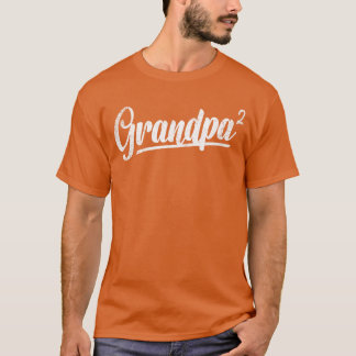 Camiseta Grandpa Of 2wo Squared 2 Grandkids Pregnancy Annou
