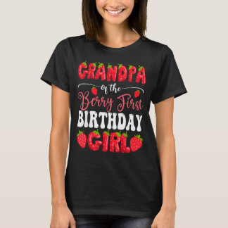 Camiseta Grandpa of Berry First Birthday Girl Strawberry