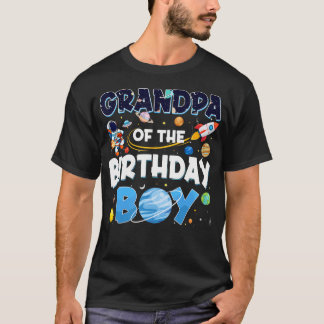 Camiseta Grandpa Of The Birthday Boy Astronaut Space Planet