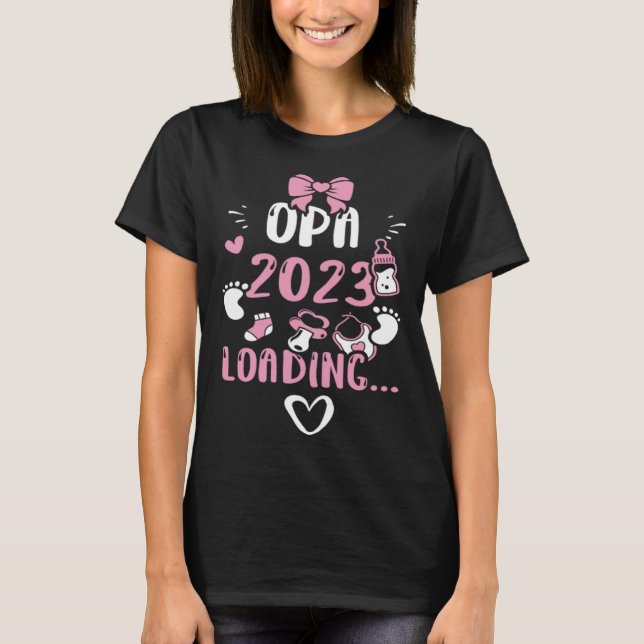 Camiseta Grandpa Opa 2023 Loading   Baby Girl Sayings (Frente)