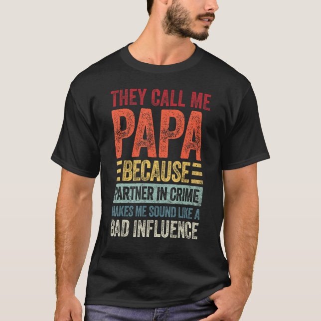 Camiseta Grandpa   Papa Partner In Crime (Frente)