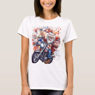 CAMISETA GRANDPA PATRIÓTICA A DIRIGIR UM MOTOCICLO