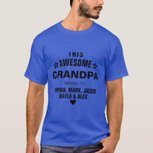Camiseta GRANDPA pertence ao Dia de os pais Nomes de Netos