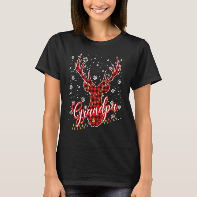 Camiseta Grandpa Reindeer Family Matching Pyjama Christmas (Frente)