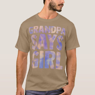 Camiseta grandpa says girl gender reveal pregnancy announce