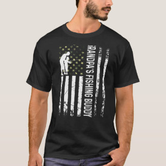 Camiseta Grandpa's Fishing Buddy Dad Son Team Young Fisherm