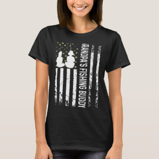 Camiseta Grandpa's Fishing Buddy Fishing Young Fisherman