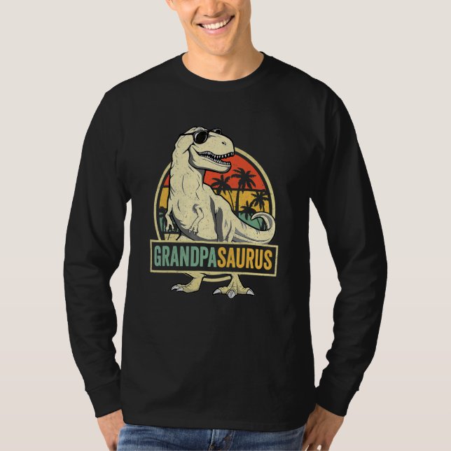 Camiseta Grandpasauro Rex Dinossaur Avô Família Saurus M (Frente)