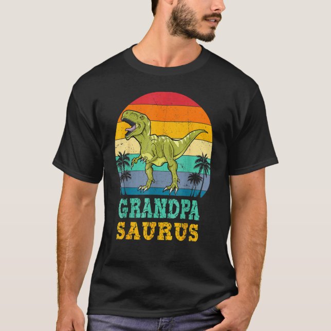 Camiseta Grandpasauro Rex Dinossaur Avô Família Saurus M (Frente)