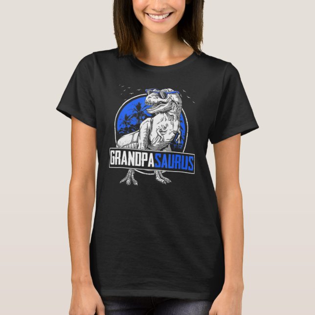 Camiseta Grandpasauro Rex Dinossaur Avô Família Saurus M (Frente)