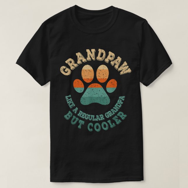 Camiseta Grandpaw Retro Paw Print Gift (Frente do Design)