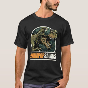 Camiseta GrandpopSaurus T-Rex Dinossauro Vô Vovô Gordo