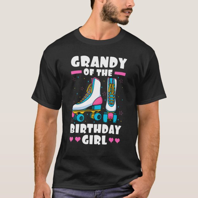 Camiseta Grandy Of The Birthday Girl Roller Skates Skating (Frente)