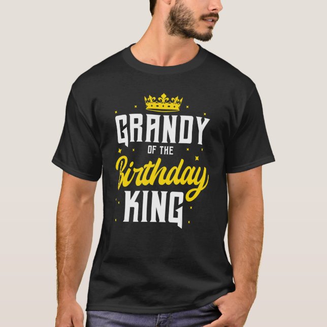 Camiseta Grandy Of The Birthday King Party Crown Bday Celeb (Frente)