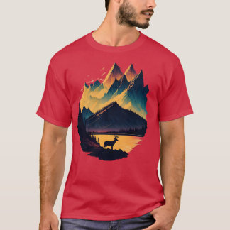 Camiseta Granizo Branco Buck Sunset Mountain