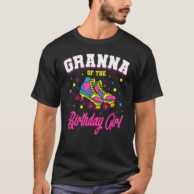 Camiseta Granna Do Aniversário Garota Roller Skates Bday Sk (Frente)