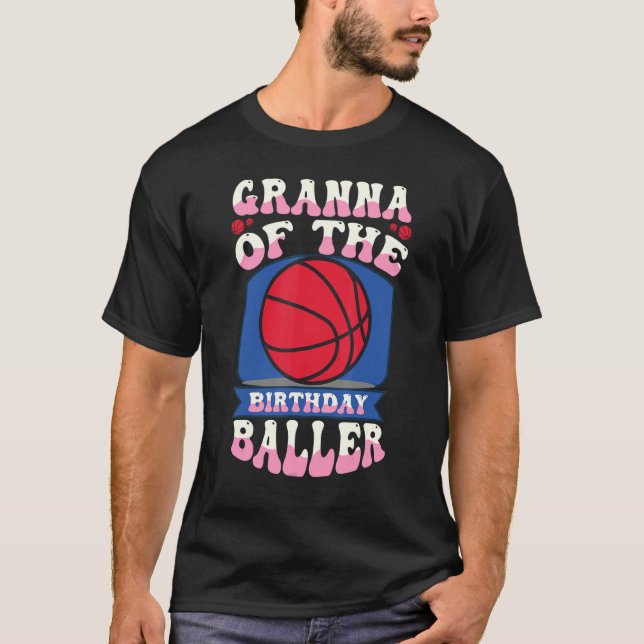 Camiseta Granna Do Tema Do Aniversário De Basquete Bda (Frente)