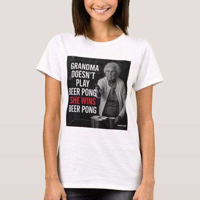 Camiseta Granny Beer Pong, T-Shirt (Frente)