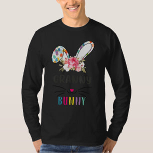 Camiseta Granny Bunny Coelhente Páscoa Familiar Coelho Flor