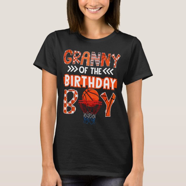 Camiseta Granny Of The Birthday Boy Basketball Lover Matchi (Frente)