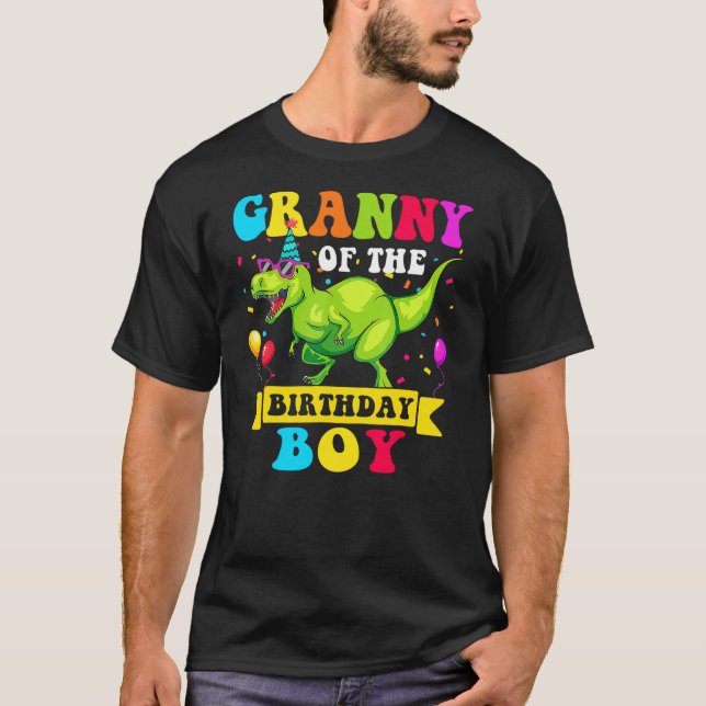 Camiseta Granny of the Birthday Boy Dinosaur Raptor Funny (Frente)