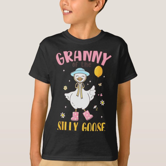 Camiseta Granny Of The Silly Goose First Birthday Family Ma (Frente)