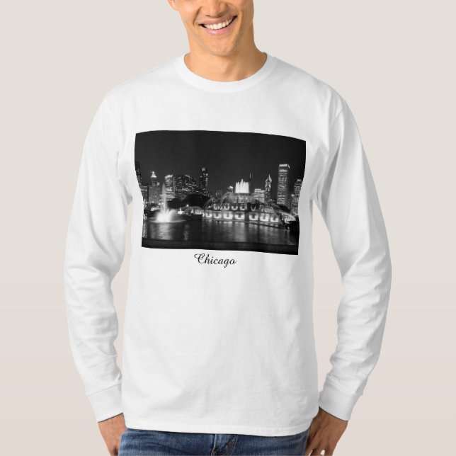 Camiseta Grant Park Chicago Grayscale (Frente)