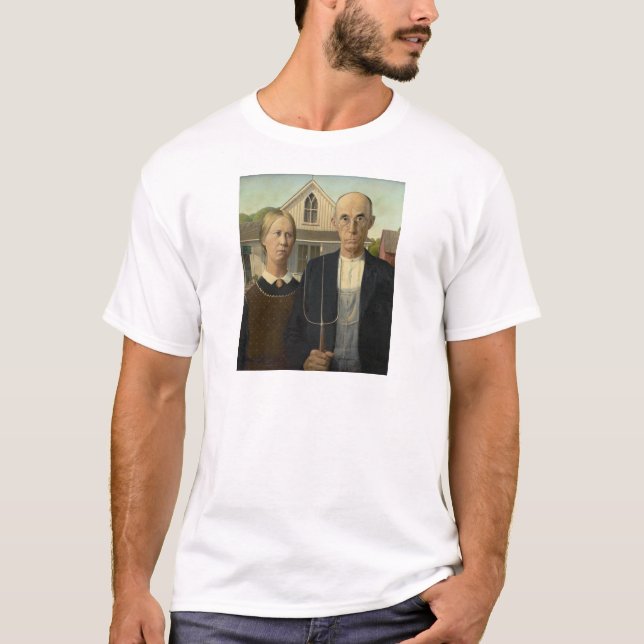 Camiseta Grant Wood - American Gothic (Frente)