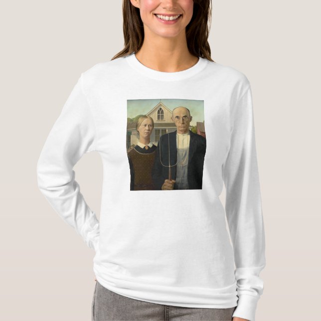 Camiseta Grant Wood - American Gothic (Frente)