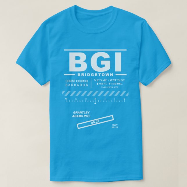 Camiseta Grantley Adams International Airport BGI T-Shirt (Frente do Design)