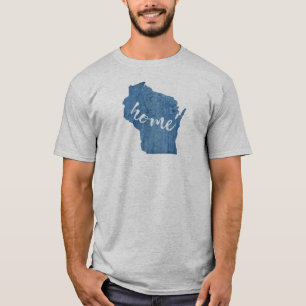 Camiseta Grão de Madeira de Casa de Wisconsin