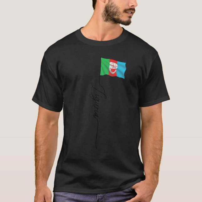 Camiseta Grão-Ducado italiano Bandeira da Ligúria Bandeira  (Frente)