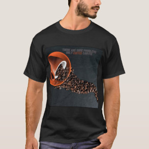 Camiseta Grãos de Café Derramados Arte Ousada de Cafeína