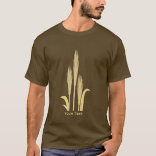 Camiseta Grãos de Ouro de trigo Mens de folhas longas T ca