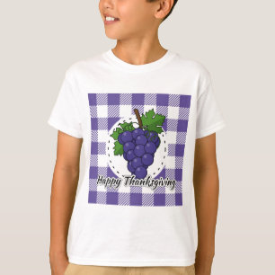 Camiseta Grape on Violet Plaid - Happy Thanksgiving