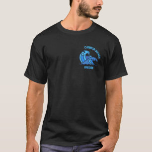 Camiseta Graphic Cannon Beach Oregon Pocket Wave Souvenir