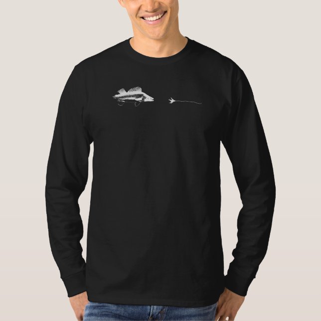 Camiseta Graphic Fly Fishing Hook Line  Fish Walleye  1 (Frente)