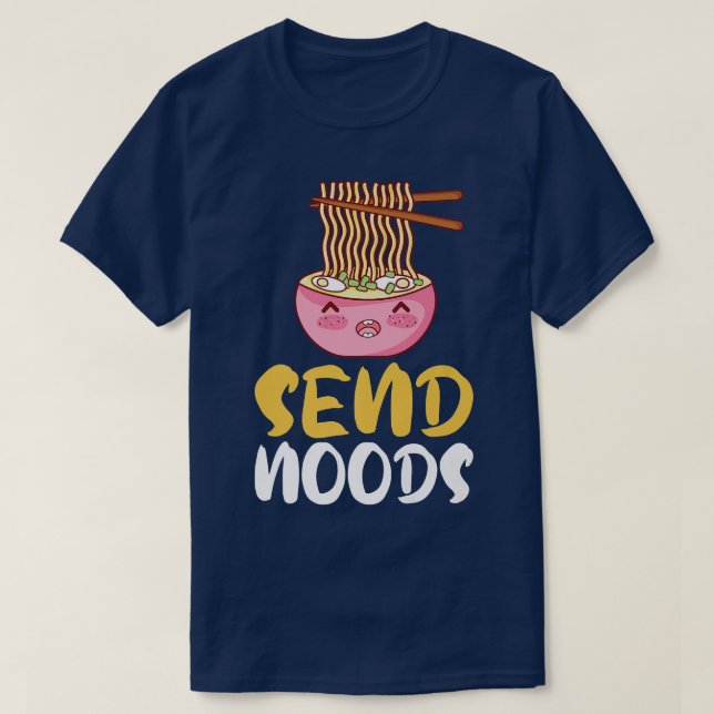 Camiseta Graphic Funny S Send Noods Ramen Noodle Lover141 (Frente do Design)
