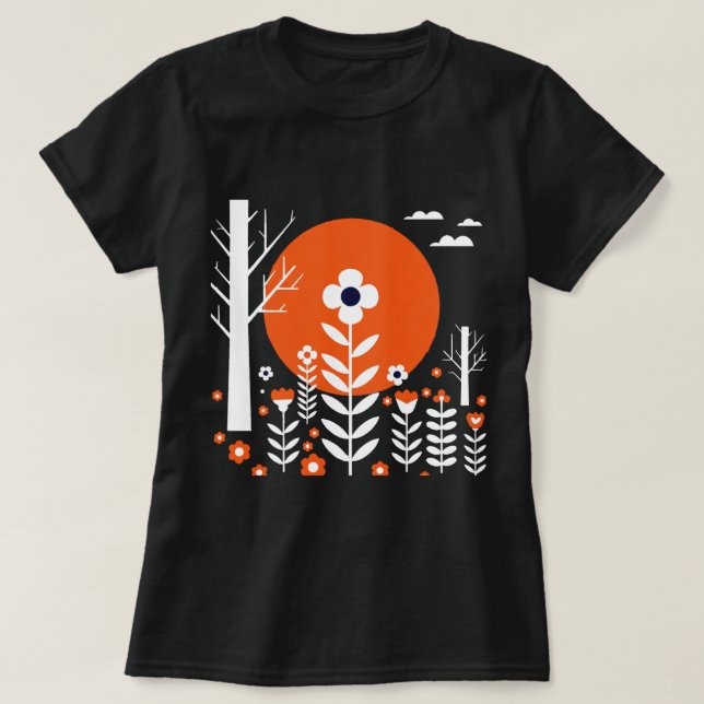 Camiseta Graphic illustration of a night landscape (Frente do Design)